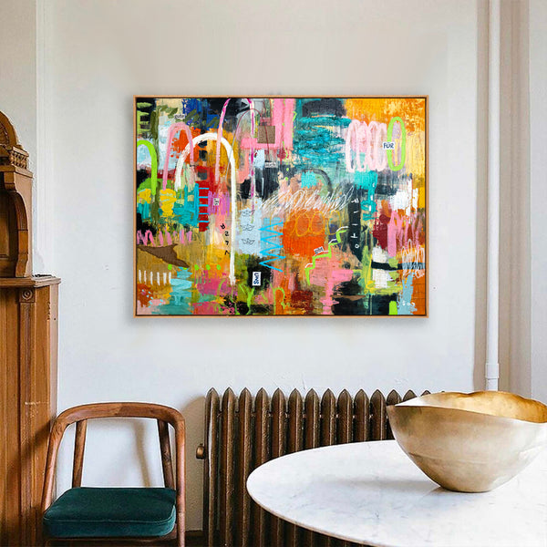 Abstract Painting Original, Expressionism in Modern Abstract Wall Art |  Durees (40"x30)