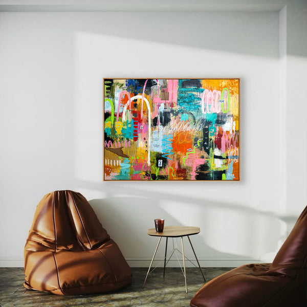 Abstract Painting Original, Expressionism in Modern Abstract Wall Art |  Durees (40"x30)