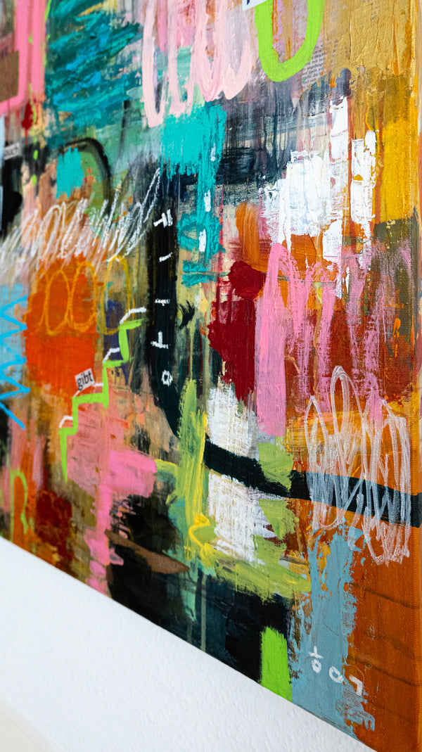 Abstract Painting Original, Expressionism in Modern Abstract Wall Art |  Durees (40"x30)