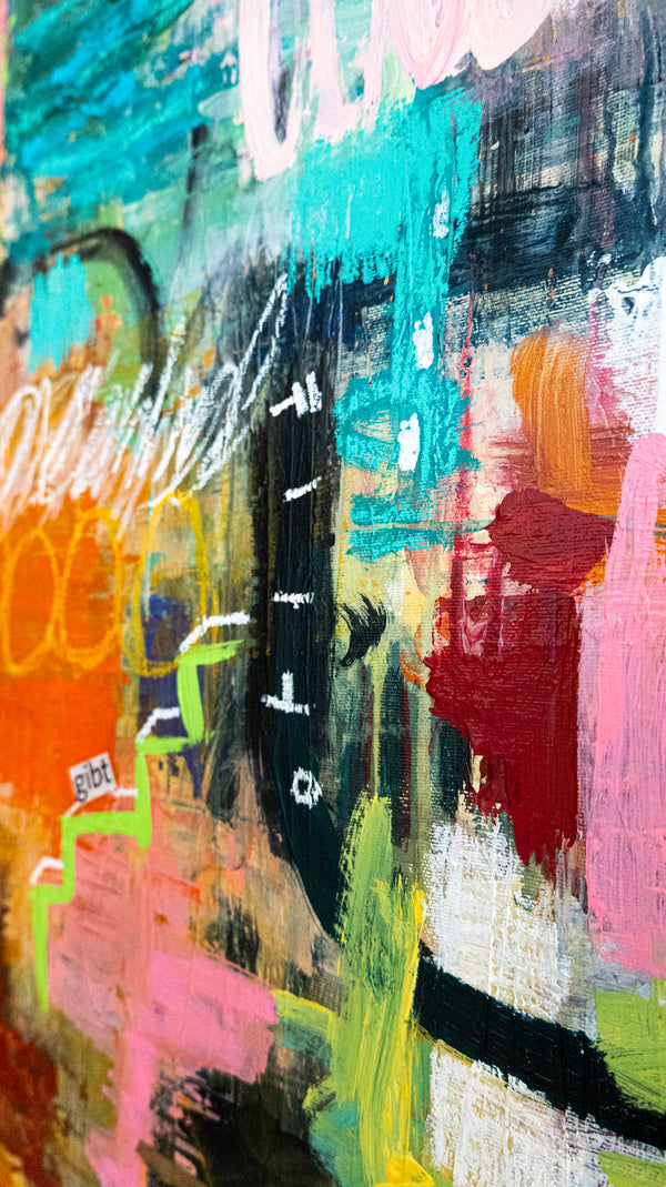 Abstract Painting Original, Expressionism in Modern Abstract Wall Art |  Durees (40"x30)
