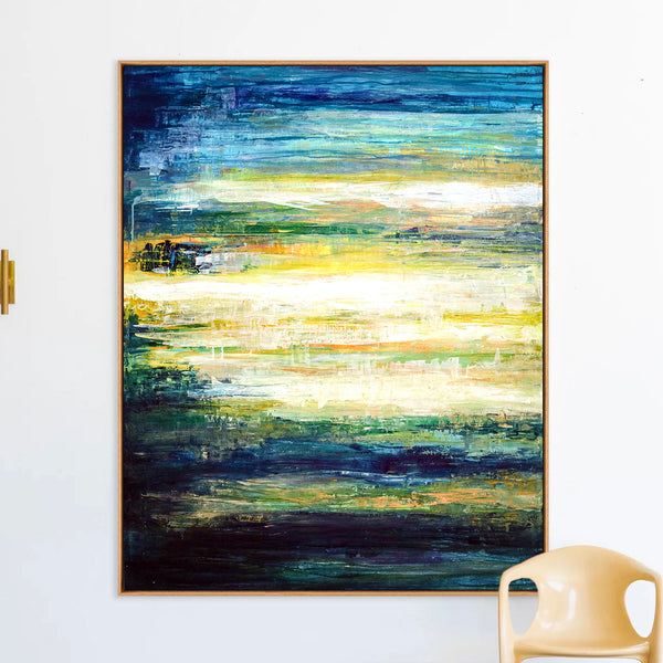 Abstract Painting – Original Wall Art – Large Oil & Acrylic Painting on Canvas – Modern Minimalist Contemporary Canvas Art – “Dusk”