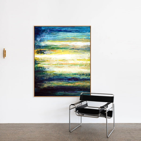 Abstract Painting – Original Wall Art – Large Oil & Acrylic Painting on Canvas – Modern Minimalist Contemporary Canvas Art – “Dusk”