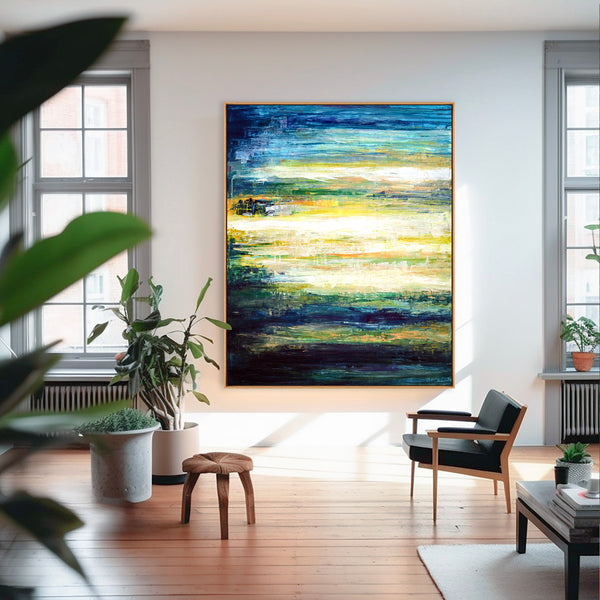 Abstract Painting – Original Wall Art – Large Oil & Acrylic Painting on Canvas – Modern Minimalist Contemporary Canvas Art – “Dusk”