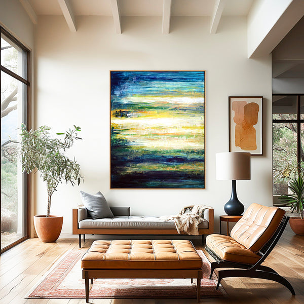 Abstract Painting – Original Wall Art – Large Oil & Acrylic Painting on Canvas – Modern Minimalist Contemporary Canvas Art – “Dusk”