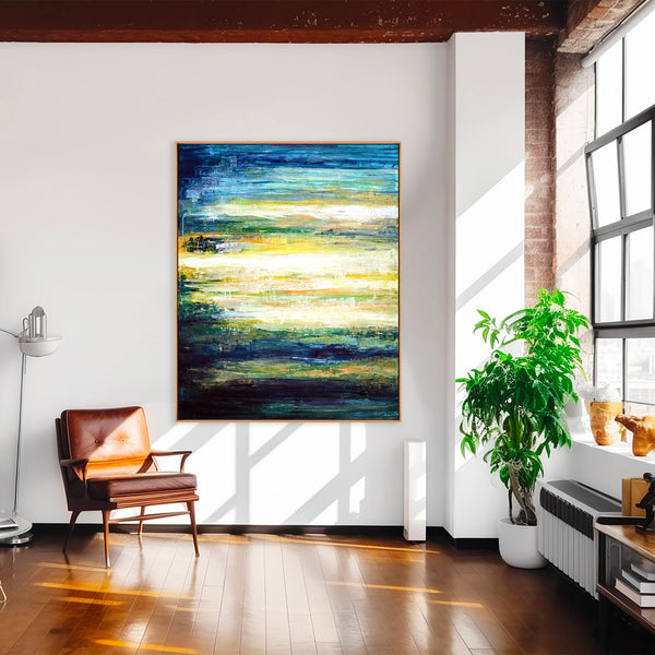 Abstract Painting – Original Wall Art – Large Oil & Acrylic Painting on Canvas – Modern Minimalist Contemporary Canvas Art – “Dusk”