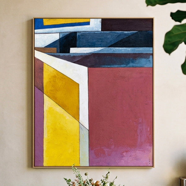 Moody Navy Blue Minimalist Abstract Wall Art — Original Oil Painting, Textured Canvas Statement — "Echo Spatii"