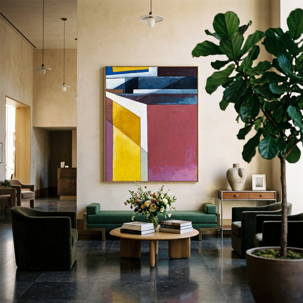 Moody Navy Blue Minimalist Abstract Wall Art — Original Oil Painting, Textured Canvas Statement — "Echo Spatii"