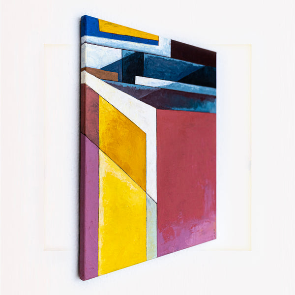 Moody Navy Blue Minimalist Abstract Wall Art — Original Oil Painting, Textured Canvas Statement — "Echo Spatii"