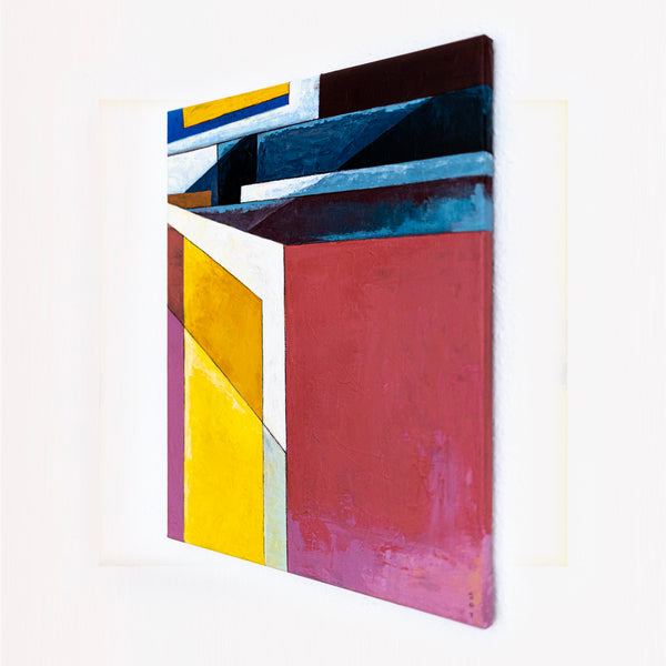 Moody Navy Blue Minimalist Abstract Wall Art — Original Oil Painting, Textured Canvas Statement — "Echo Spatii"