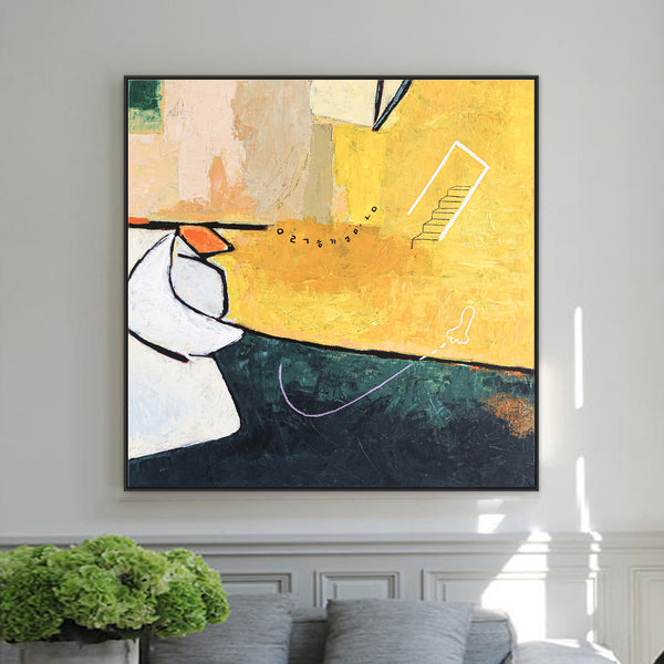 Unraveling the Modern Paradise Through Surrealistic Original Abstract Acrylic Painting, Canvas Wall Art | Elysium