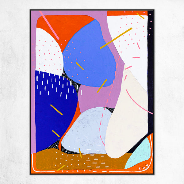 Morning Delight in Modern Abstract Original Painting, Canvas Wall Art of Interplay of Colors and Shapes | Eos (30"x40")