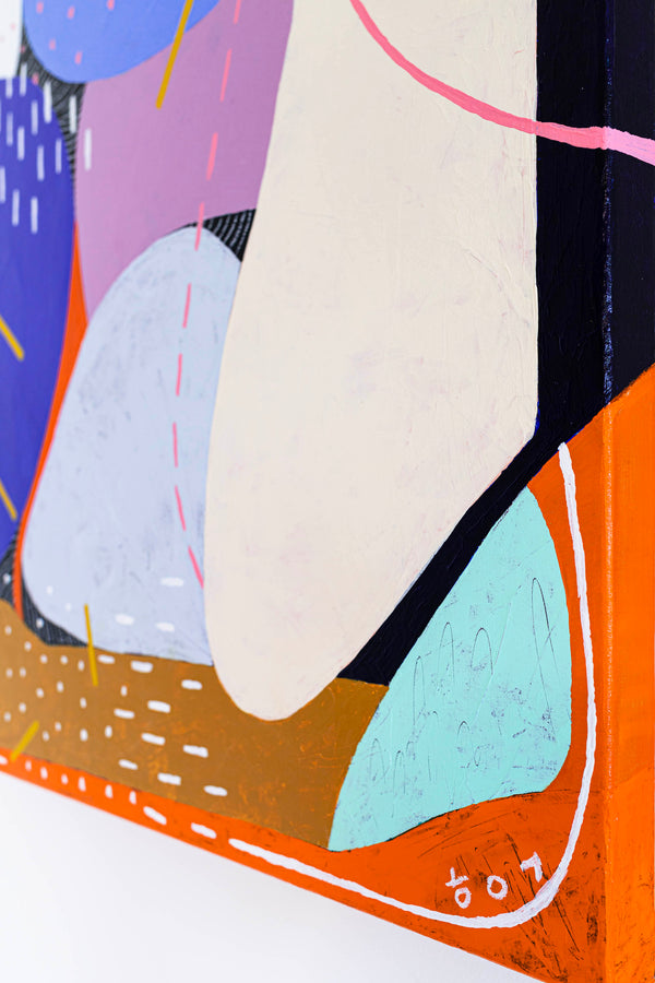 Morning Delight in Modern Abstract Original Painting, Canvas Wall Art of Interplay of Colors and Shapes | Eos (30"x40")