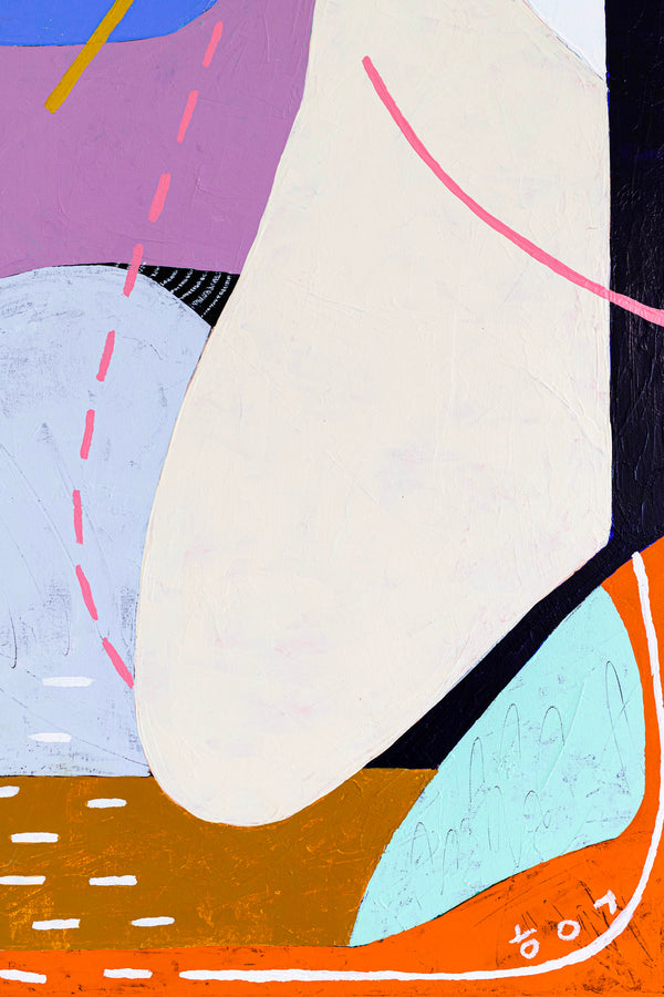 Morning Delight in Modern Abstract Original Painting, Canvas Wall Art of Interplay of Colors and Shapes | Eos (30"x40")