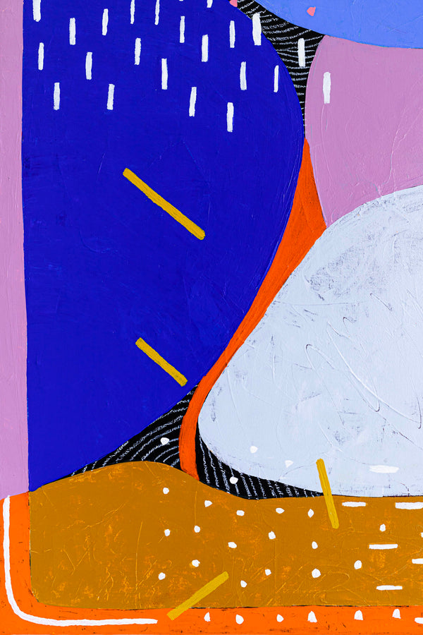 Morning Delight in Modern Abstract Original Painting, Canvas Wall Art of Interplay of Colors and Shapes | Eos (30"x40")