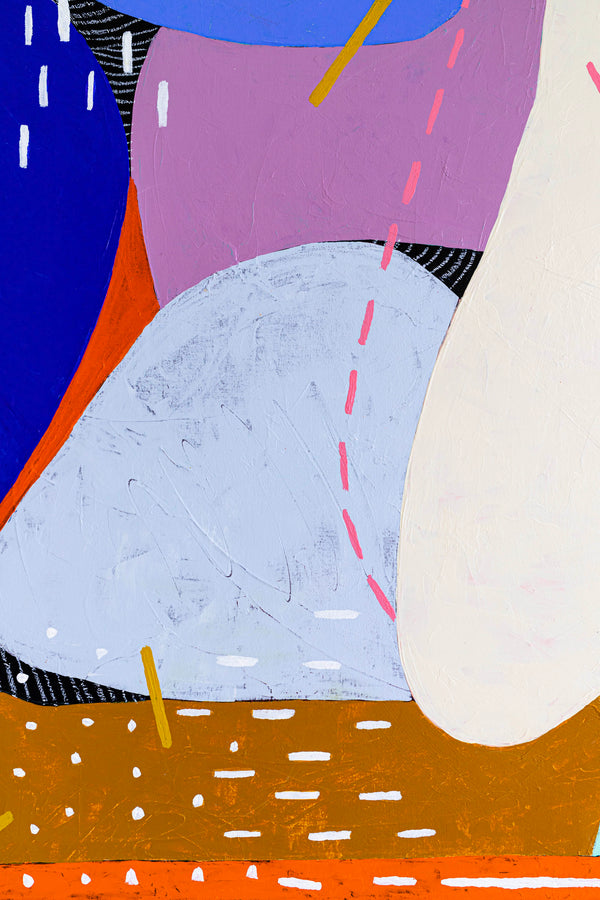 Morning Delight in Modern Abstract Original Painting, Canvas Wall Art of Interplay of Colors and Shapes | Eos (30"x40")