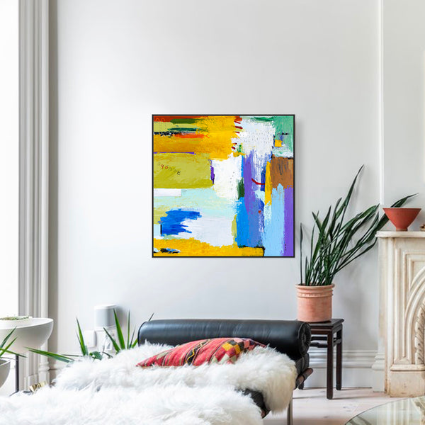 Original Modern Abstract Painting with Vibrant Colors and Expressive Brush Strokes | Epoche II (36"x36")