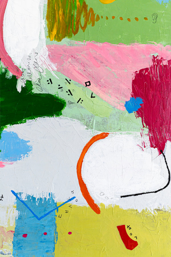 Original Abstract Painting with Dynamic Composition and Strong Colors, Modern Contemporary Art | Epoche I (40"x40")