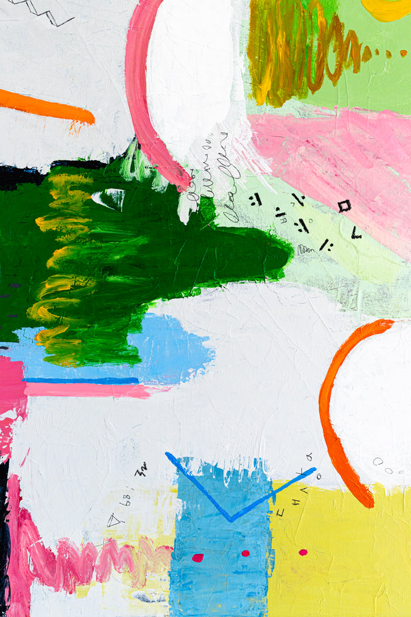 Original Abstract Painting with Dynamic Composition and Strong Colors, Modern Contemporary Art | Epoche I (40"x40")