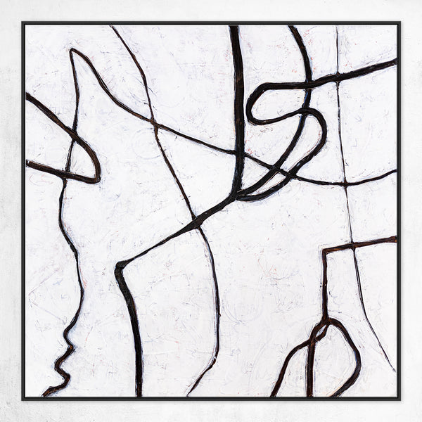 Minimalist Large Original Abstract Acrylic Painting, Black & White Modern Contemporary Canvas Wall Art | Es (3 Set)