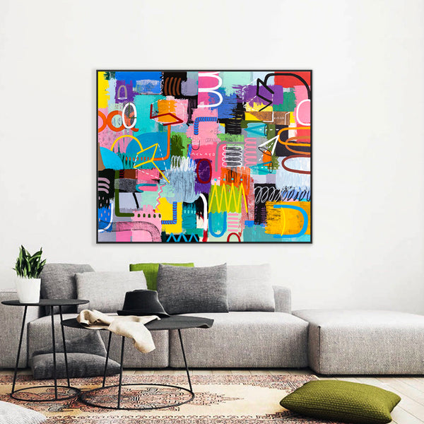 Harmonious Integration of Diverse Colors & Bold Space in Modern Abstract Expressionist Painting | Esprit (60"x48")