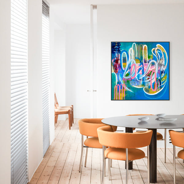 Colorful Original Modern Abstract Painting Capturing the Transience of Joy, Contemporary Art | Euphoria (48"x48")