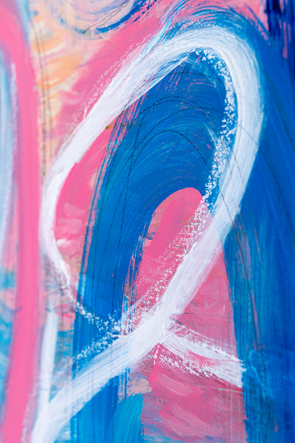 Colorful Original Modern Abstract Painting Capturing the Transience of Joy, Contemporary Art | Euphoria (48"x48")