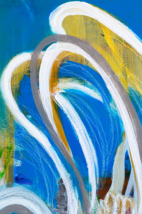 Colorful Original Modern Abstract Painting Capturing the Transience of Joy, Contemporary Art | Euphoria (48"x48")