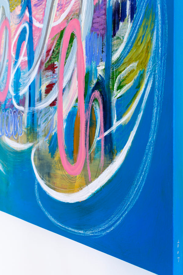 Colorful Original Modern Abstract Painting Capturing the Transience of Joy, Contemporary Art | Euphoria (48"x48")