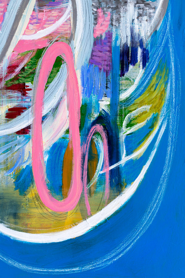 Colorful Original Modern Abstract Painting Capturing the Transience of Joy, Contemporary Art | Euphoria (48"x48")