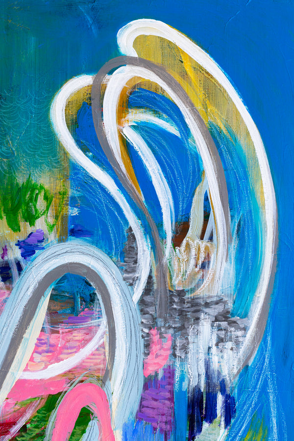 Colorful Original Modern Abstract Painting Capturing the Transience of Joy, Contemporary Art | Euphoria (48"x48")