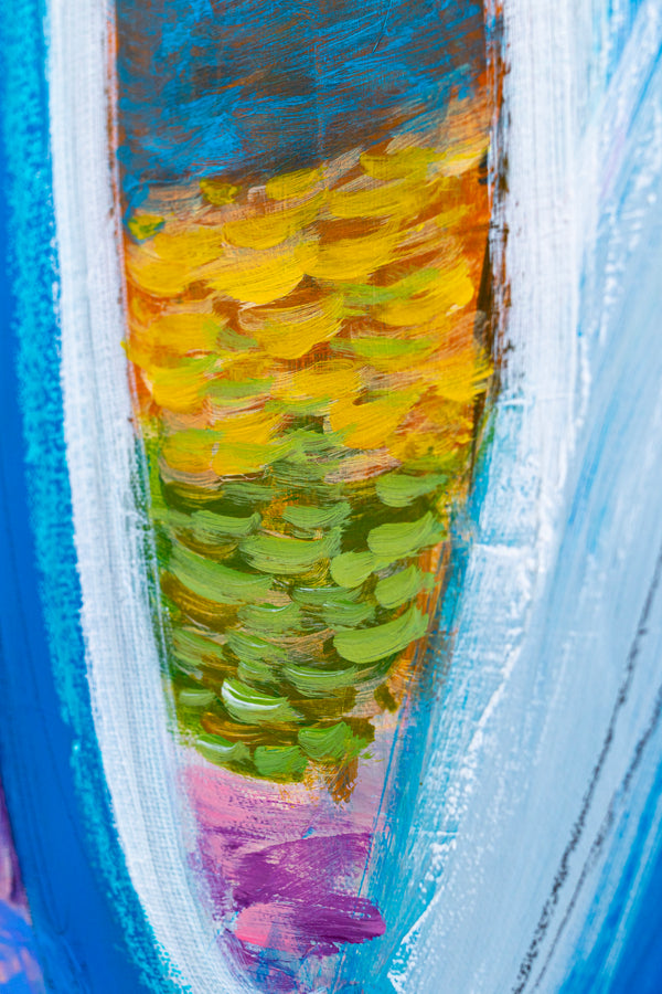 Colorful Original Modern Abstract Painting Capturing the Transience of Joy, Contemporary Art | Euphoria (48"x48")