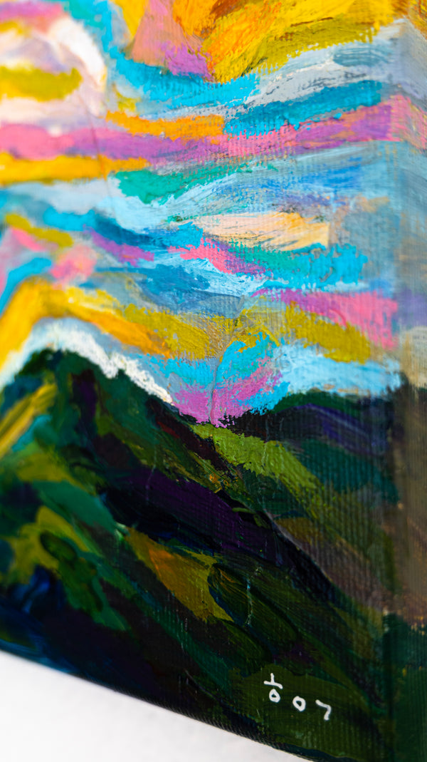 Abstract Painting Original, Expressionism in Modern Abstract Wall Art |  Farbe II (12"x9.5")