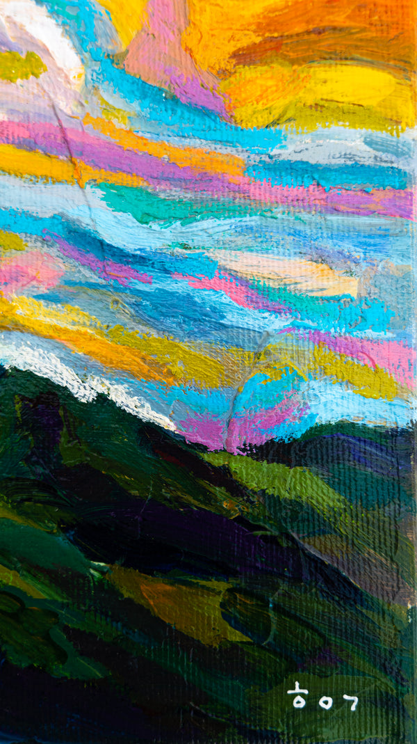Abstract Painting Original, Expressionism in Modern Abstract Wall Art |  Farbe II (12"x9.5")