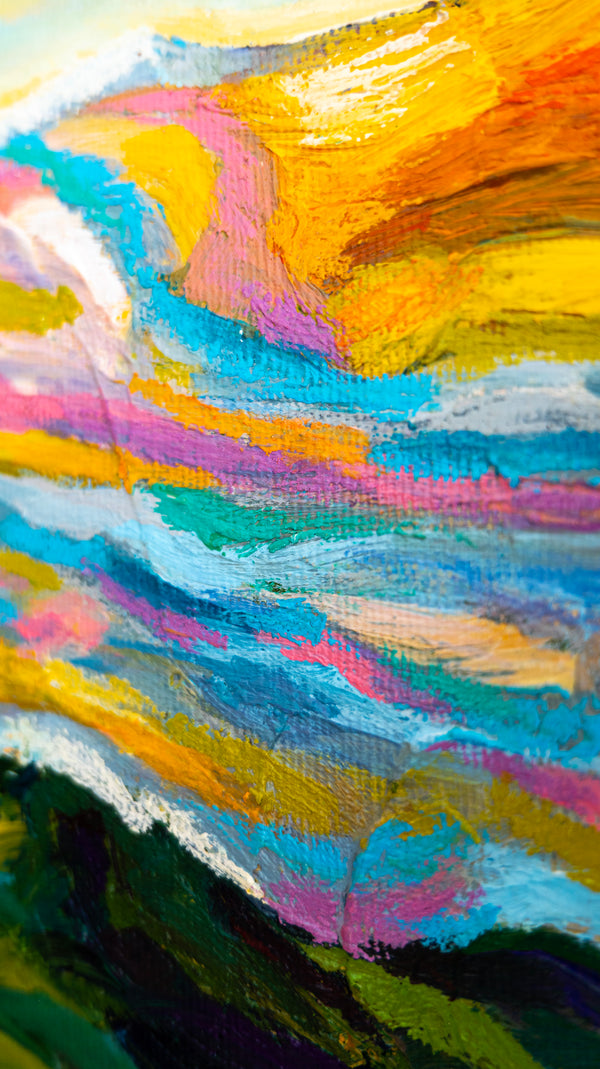 Abstract Painting Original, Expressionism in Modern Abstract Wall Art |  Farbe II (12"x9.5")