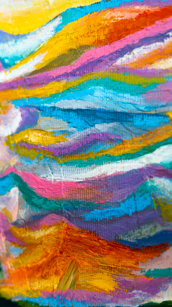 Abstract Painting Original, Expressionism in Modern Abstract Wall Art |  Farbe II (12"x9.5")