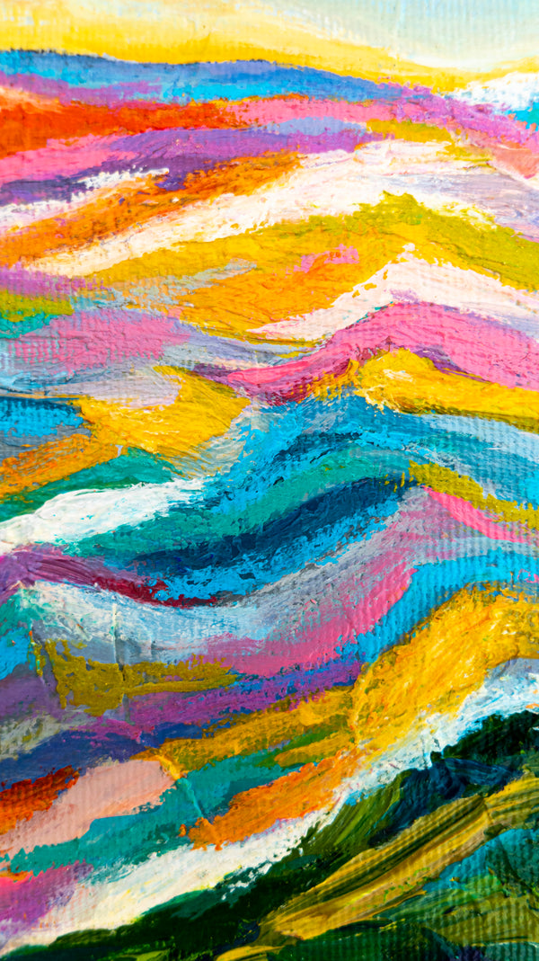 Abstract Painting Original, Expressionism in Modern Abstract Wall Art |  Farbe II (12"x9.5")