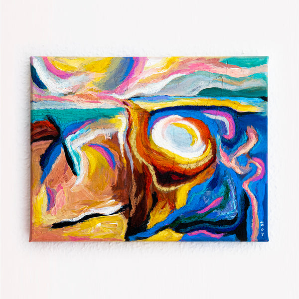 Abstract Painting Original, Expressionism in Modern Abstract Wall Art |  Farbe I (12"x9.5")