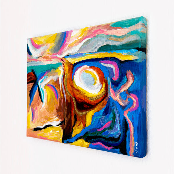Abstract Painting Original, Expressionism in Modern Abstract Wall Art |  Farbe I (12"x9.5")