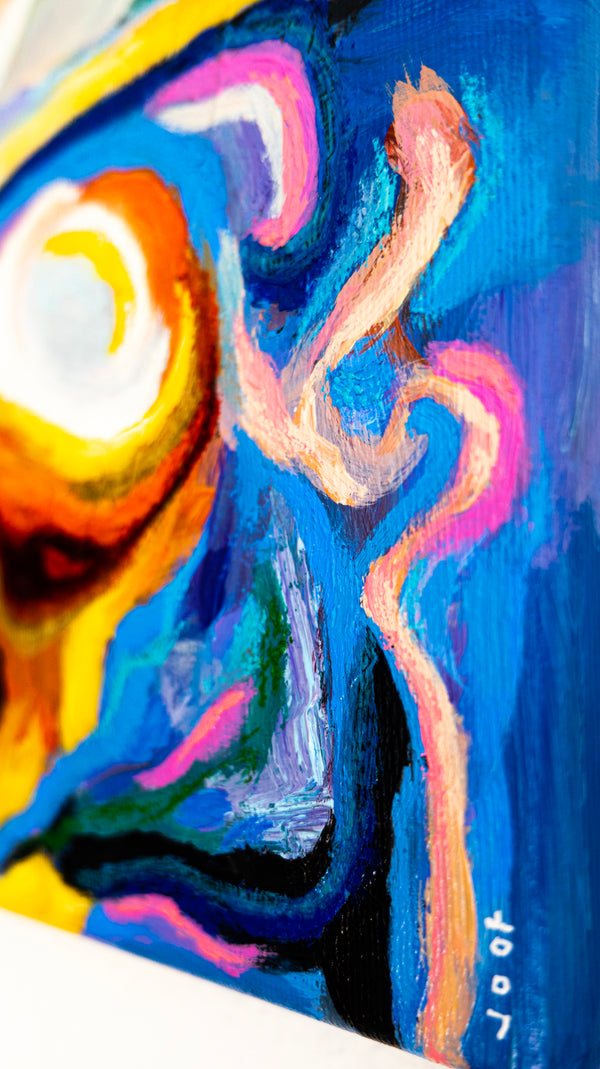 Abstract Painting Original, Expressionism in Modern Abstract Wall Art |  Farbe I (12"x9.5")
