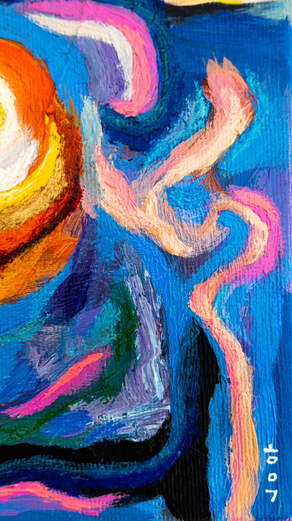 Abstract Painting Original, Expressionism in Modern Abstract Wall Art |  Farbe I (12"x9.5")