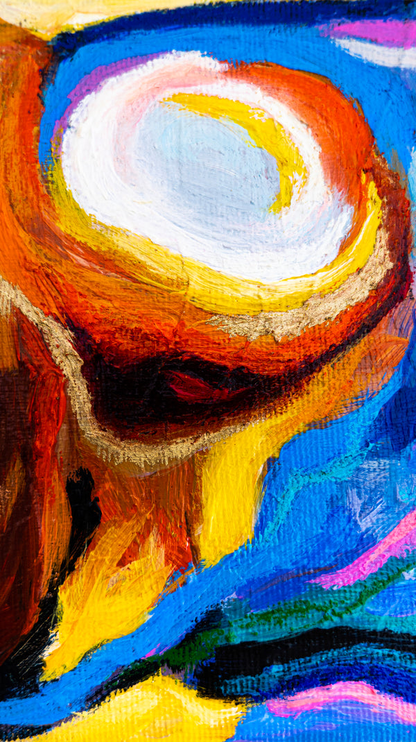 Abstract Painting Original, Expressionism in Modern Abstract Wall Art |  Farbe I (12"x9.5")