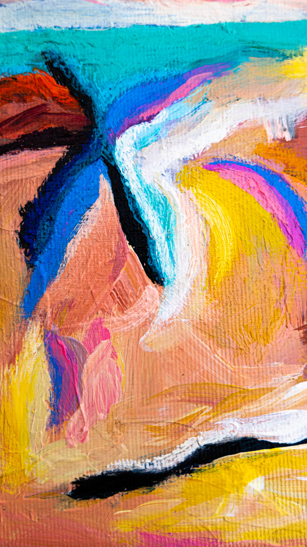 Abstract Painting Original, Expressionism in Modern Abstract Wall Art |  Farbe I (12"x9.5")
