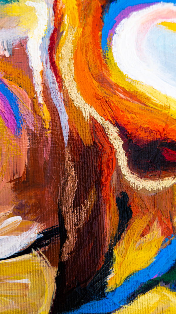 Abstract Painting Original, Expressionism in Modern Abstract Wall Art |  Farbe I (12"x9.5")