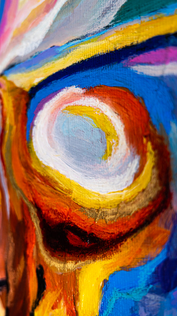 Abstract Painting Original, Expressionism in Modern Abstract Wall Art |  Farbe I (12"x9.5")