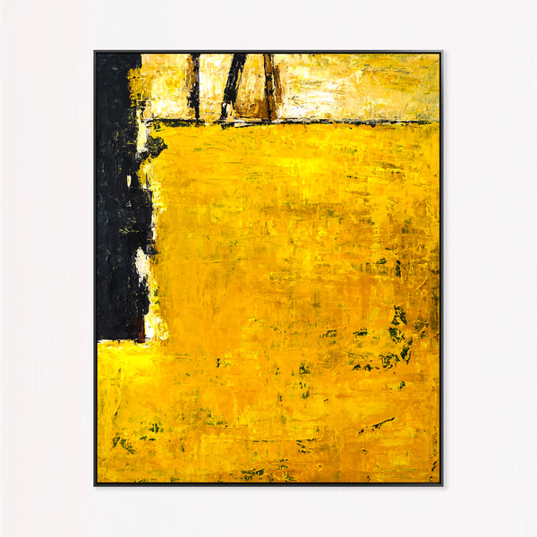 Abstract Painting – Original Wall Art – Large Oil & Acrylic Painting on Canvas – Modern Minimalist Contemporary Art – “Field of Yellow”