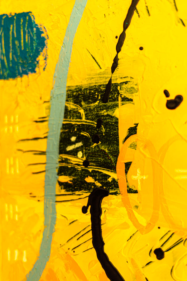 Abstract Painting - Original Wall Art – Oil & Acrylic on Canvas – Blue Contemporary Modern Wall Art – Flavus clamans (20"x20" | 50x50cm)