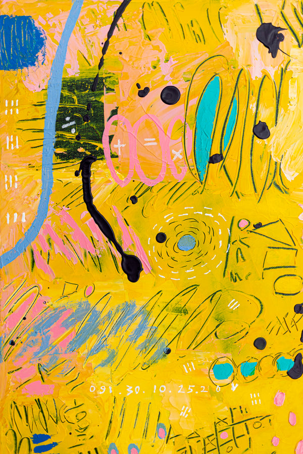 Abstract Painting - Original Wall Art – Oil & Acrylic on Canvas – Blue Contemporary Modern Wall Art – Flavus clamans (20"x20" | 50x50cm)