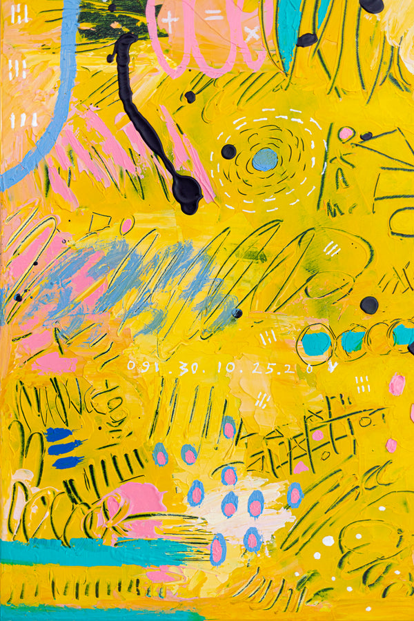 Abstract Painting - Original Wall Art – Oil & Acrylic on Canvas – Blue Contemporary Modern Wall Art – Flavus clamans (20"x20" | 50x50cm)