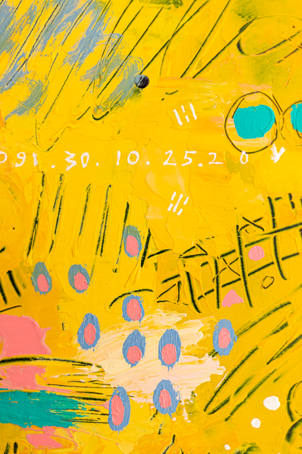 Abstract Painting - Original Wall Art – Oil & Acrylic on Canvas – Blue Contemporary Modern Wall Art – Flavus clamans (20"x20" | 50x50cm)