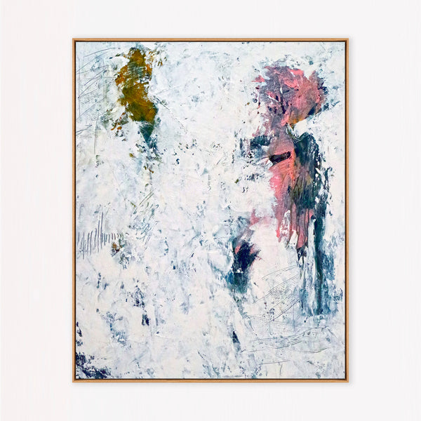 Abstract Painting – Original Wall Art – Large Oil & Acrylic Painting on Canvas – Modern Minimalist Canvas Art – “Forgotten Memories”